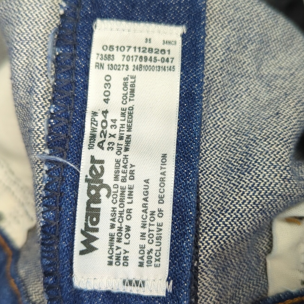 Wrangler Jeans Men's 33x34 Blue 1013MWZPW Cowboy Cut Western Denim - Picture 8 of 9